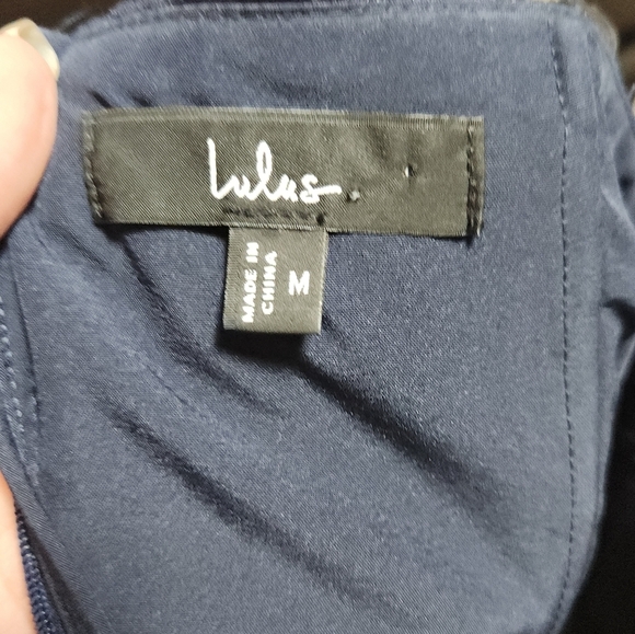 Lulus Alluring Invite Midnight Blue Floral Pleated Bustier Midi Dress - Picture 6 of 6